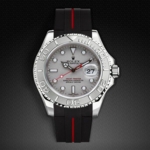 Gummirem til Rolex Yachtmaster 40 mm rød stribe Glidelock