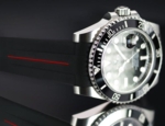 Gummirem med rød stribe til Rolex Explorer I 39 mm ref 214270 Classic Series VulChromatic®